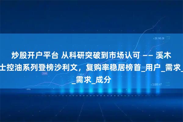 炒股开户平台 从科研突破到市场认可 —— 溪木源男士控油系列登榜沙利文，复购率稳居榜首_用户_需求_成分